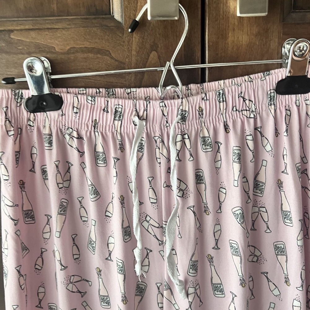 Hello Mello-Breakfast in Bed-Lounge Pants-/Champagne & Glasses Size M/L - Picture 4 of 9